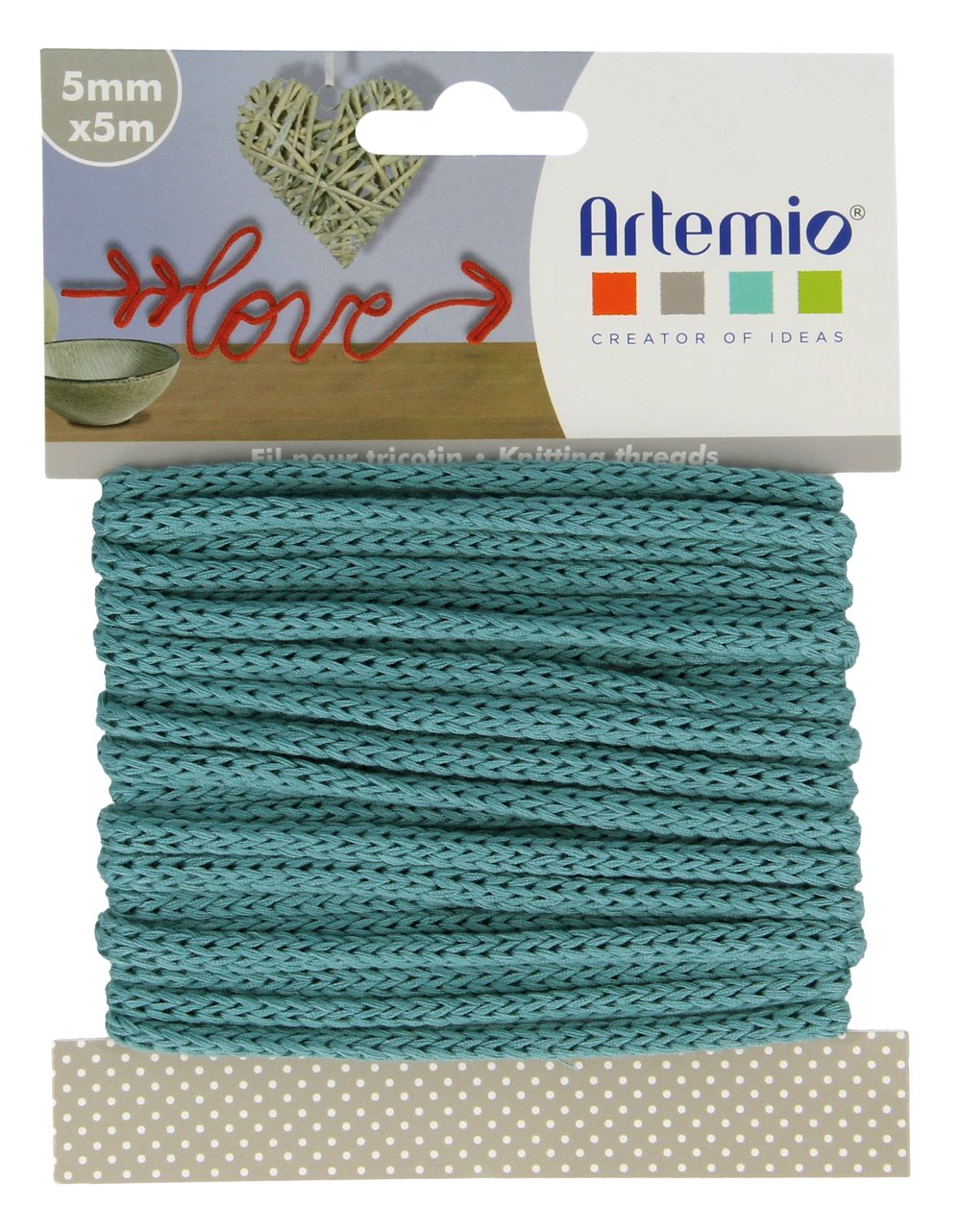 Artemio Knitting Yarn 5 mm x 5 m - Turquoise Blue