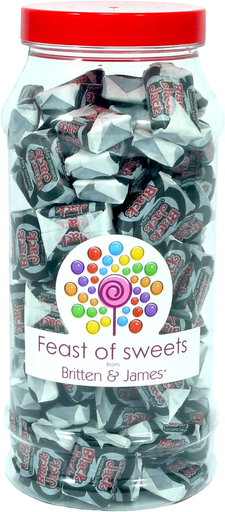 Black Jack Chews 500g+. Feast of Sweets jar by Britten & James