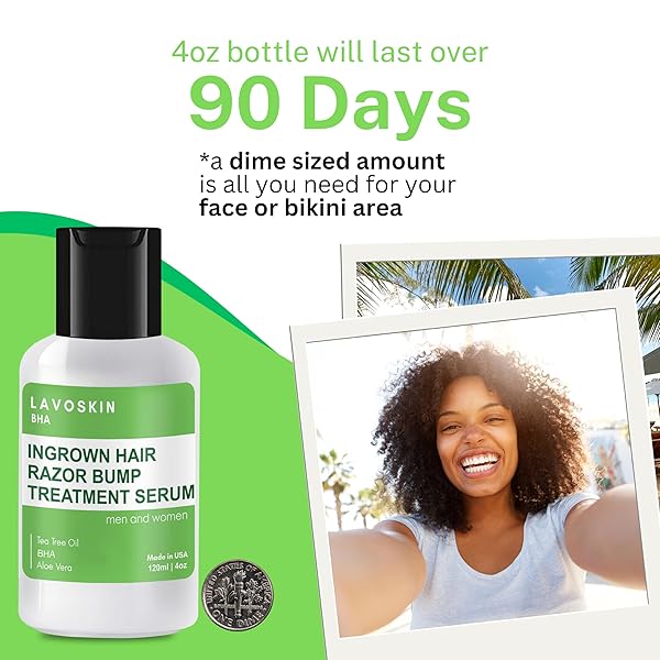 LAVO TEA TREE GEL W/SALICYLIC ACID – BEST INGROWN HAIR TREATMENT – RAZOR BUMP AND BURN REMOVER – BIKINI LINES & ACNE – USE AFTER SHAVING, HAIR REMOVAL, WAXING, LASER, ELECTROLYSIS – FOR MEN AND WOMEN