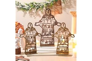 Huwena 3 Pcs Easter Nativity Scene Decorations Wooden Religious Jesus Nativity Scene Tabletop Decor for Home Tiered Tray Signs