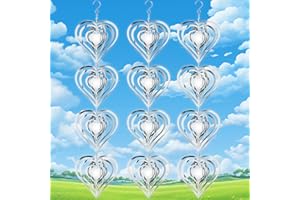 HPC DEC R OUR HAPPY PLACE HPC Decor 12 Metal BirdScare Spinner Set - Highly Reflective Bird Deterrent for Outdoor Garden Decor, Yard, Patio, Farm Wind Sculpture Gifts