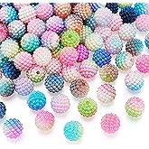 Boutigem 150Pcs Resin Berry Beads 15mm Chunky Bubblegum Beads Round Gumball Spacer Bead 10 Colors for DIY Crafts Bracelet Necklace Earring Jewelry Making