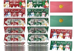 Jaywayang 2PCS Christmas Money or Gift Card Holder with 10 Slots, Surprise Cash Envelope Holders for Men Women Girls Boys