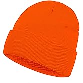 Beanie for Men Women, Slouchy Knitted Beanie Hats Winter Warm Hat Unisex Cuffed Plain Hat for Cold Weather