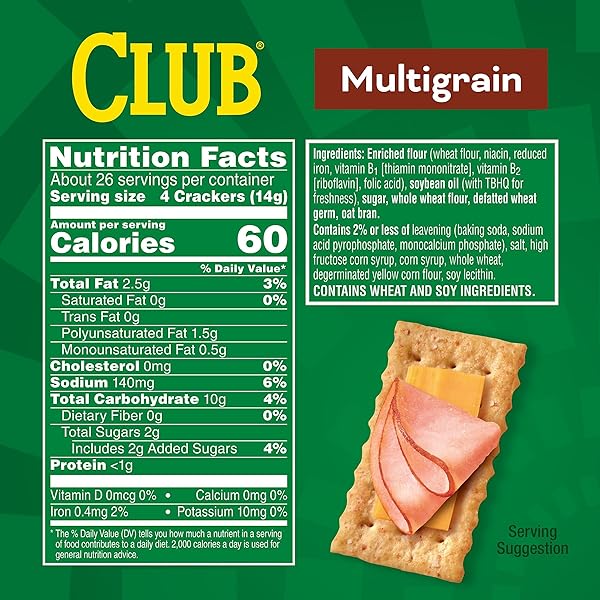 CLUB CRACKERS, LUNCH SNACKS, SNACK CRACKERS, MULTIGRAIN, 12.7OZ BOX (1 BOX)