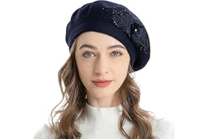 ZLYC French Beret hat, Reversible Solid Color Knit Warm Beret Cap for Womens Girls