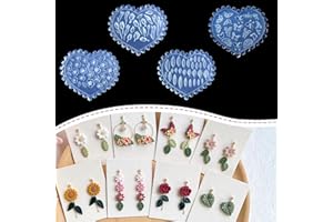 4Pcs Silicone Molds for Clay - Polymer Clay Mold with Beautiful Designs (Peach Blossom, Tulip, Butterfly), Perfect for Jewelr