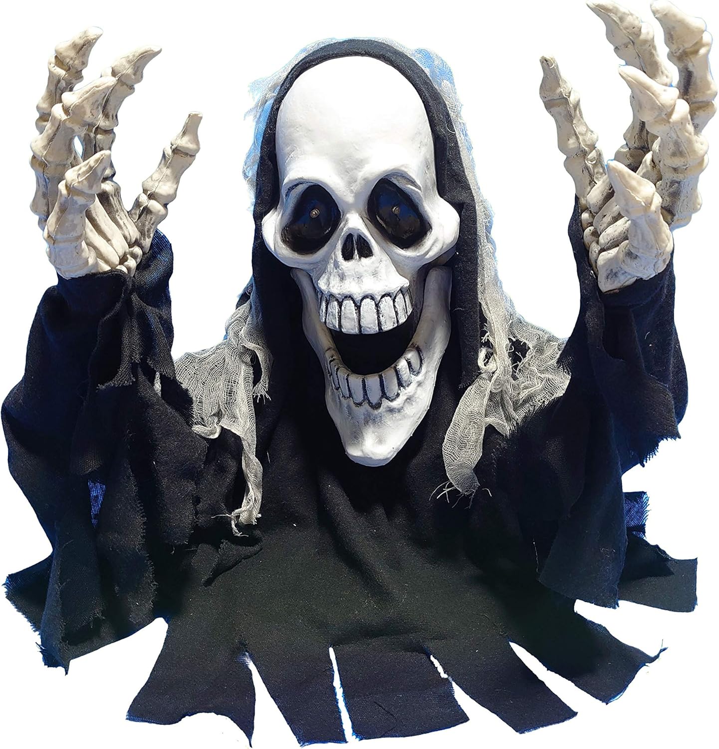 叫ぶ死神 ガイコツ人形 ドクロ スカル ゴースト ハロウィン 人形 装飾 ホラーグッズ ハロウィーン お化け屋敷 ドリームチャンネル 恐子さんシリーズ ハロウィーン飾り おもちゃ Amazon