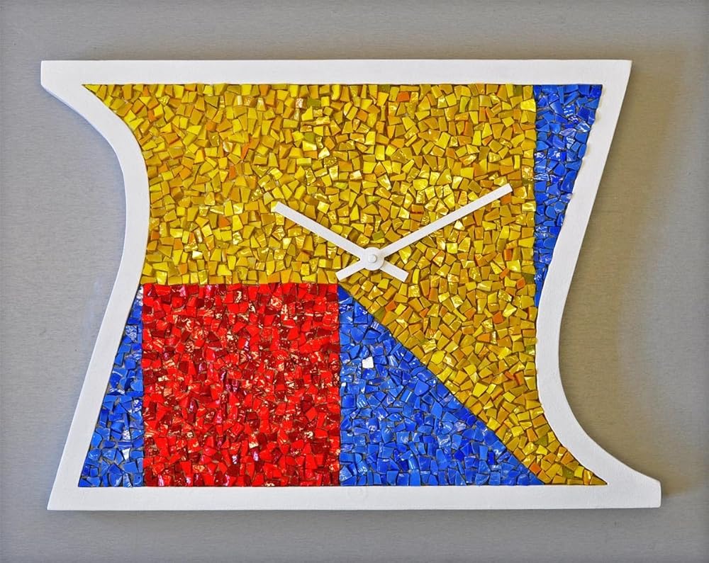 RGB Clock Mosaic Wall Clock Handmade