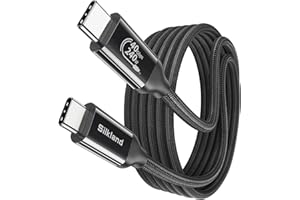 Silkland USB 4 Cable for Thunderbolt 4 [10FT/3M], 40Gbps Data Sync, 8K/5K@60Hz, 240W Fast Charging, USB C Thunderbolt Cable, 