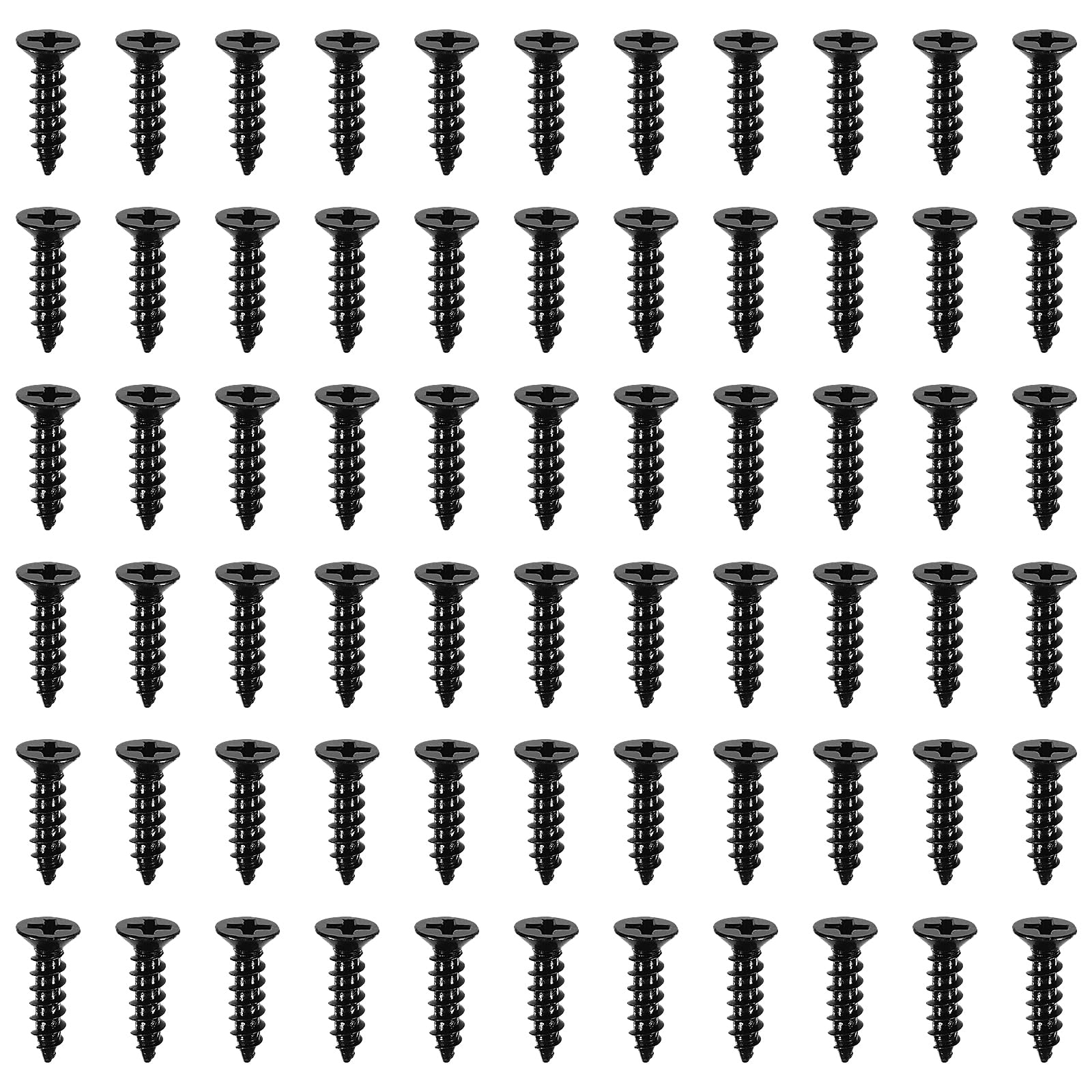 DOITOOL 100 Pcs Black Self Tapping Screws, Multi Purpose Screws, Flathead Screws for Wood, Drywall and Furniture