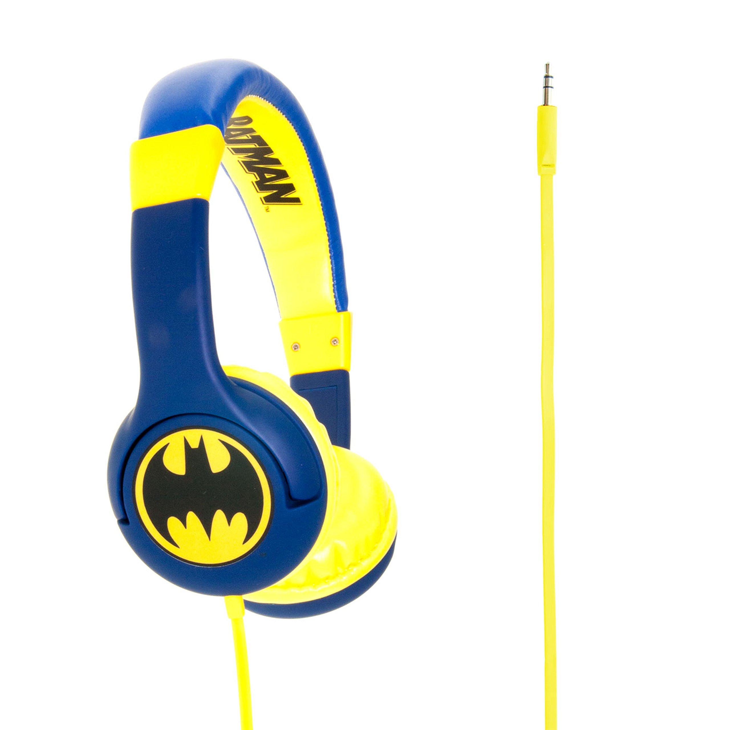 OTL DC0261 On-Ear Junior Headphone - Batman Caped Crusader - Portable Headset Volume Limiting Kids Headphones - Child Safe Soft Paded Headphones For Home, Travel, School, Wired