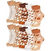 Foaincore 10 Pairs Fuzzy Socks for Women Cozy Fluffy Warm Soft Slipper Socks Thick Winter Gifts for Adult Gifts