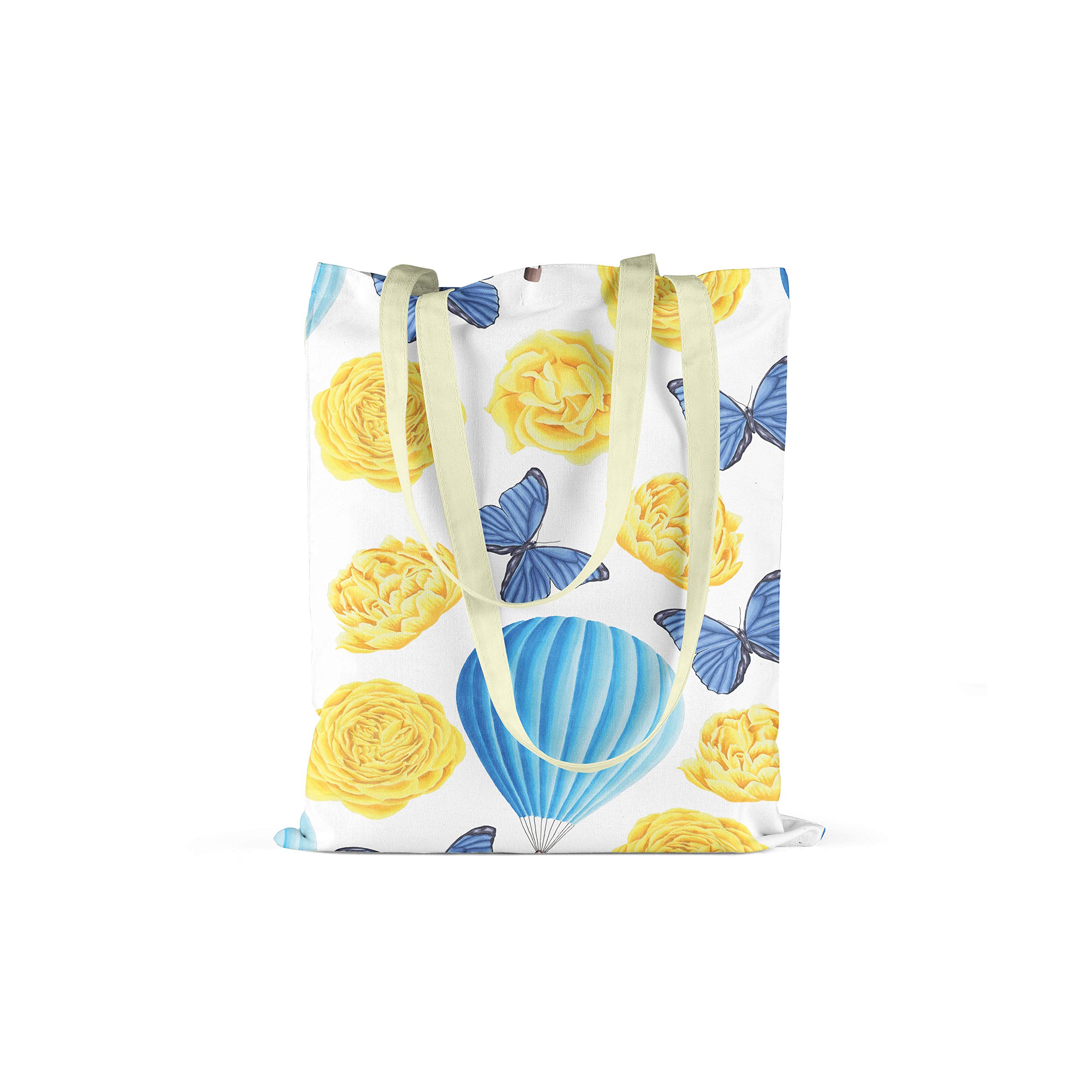 Bonamaison Printed Tote Bag, Reusable Grocery Bag, Shopping Bag, Machine Washable, Foldable, Canvas Cloth Bag with Handles, Size: 34x40 Cm