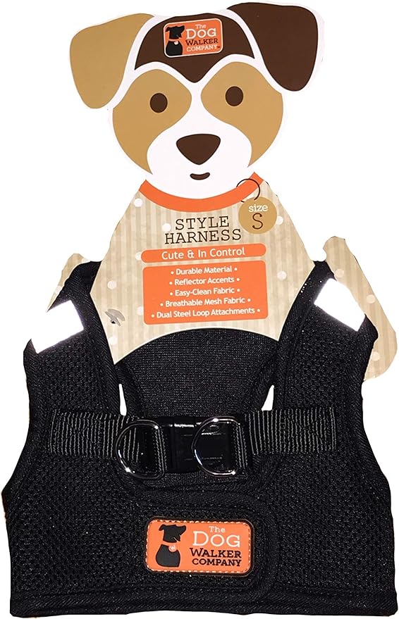 The Dog Walker Black Mesh Small Style Harness Breathable Buy Online at