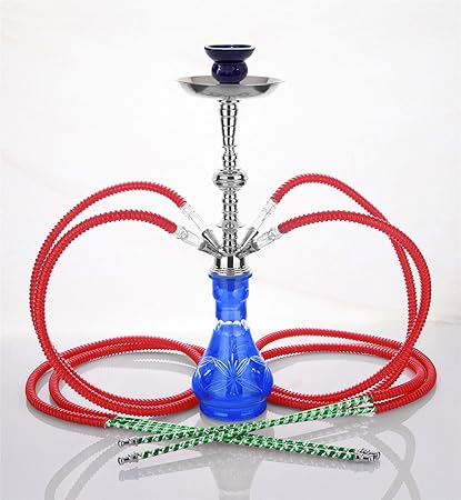 Amazon Com 4 Hose 21 Salam Blue Hookah Shisha Nargila Water Glass Vase Pipes Smoke Sale Beauty