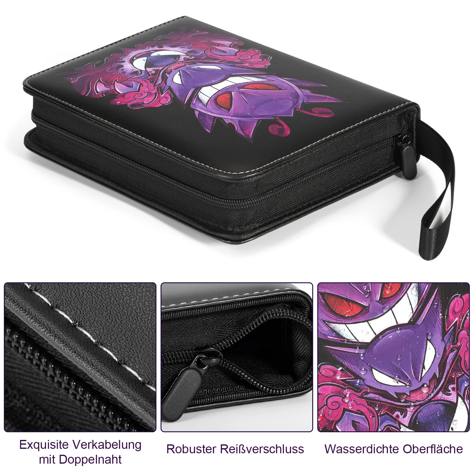 Sammelalbum für Pokemon Karten, 50 Seiten 400 Taschen Sammelkarten Album, Tragbar Wasserdicht PU Karten Halter Heft Ordner Buch, Sammelkartenalben für Sammler gg4 3