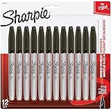 Sharpie 1812419 Marqueurs permanents Pointe fine Noir 12 pièces