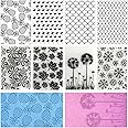 Rainmae 8 Pieces Embossing Folders DIY Craft Template Stencil Heart Embossing Machine Template Paper Card Gear Stripe Embossing Stencil for Card Making Flower Scrapbook Photo Album Craft Decoration