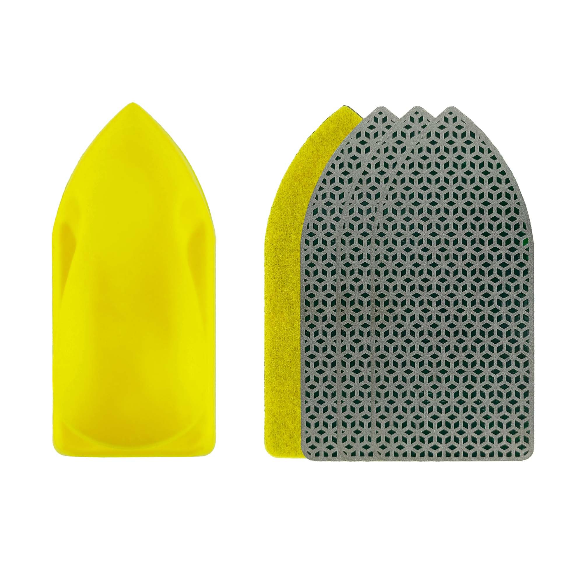 NBB Diamond Hand Pad for Sanding/Polishing Diamond Sanding/Polishing Block with Sponge Backing for Grinding Stone Granite Ceramic Tile Glass Wood Metal (4, 400# Replaceable)