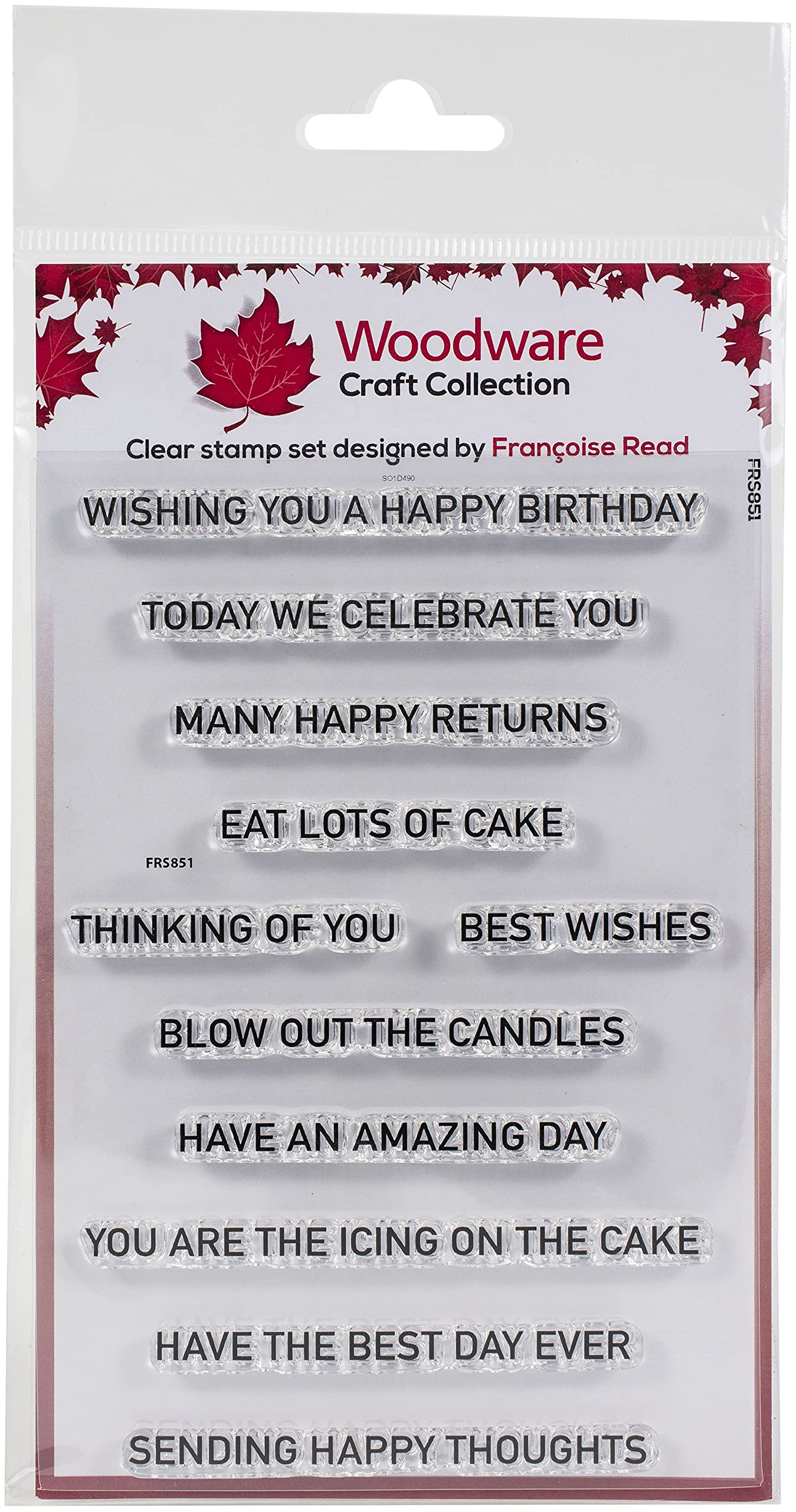 Woodware Francoise Collection-Clear Singles-Birthday Strips-Stamp, Trancparent, 6 x 4-inch, FRS851