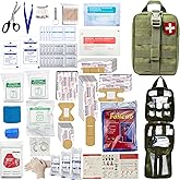 293Pcs/set - First Aid Kit Molle Pouches Emergency Survival Kit Suitable for Outdoor Activities, Home, School, Hiking, Car Travel and Camping - Quick Response First Aid Essentials (Olive Green)