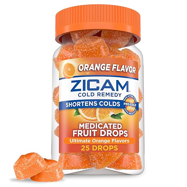 ZICAM COLD REMEDY ZINC MEDICATED FRUIT DROPS, ULTIMATE ORANGE, 25 COUNT (PACK OF 1)