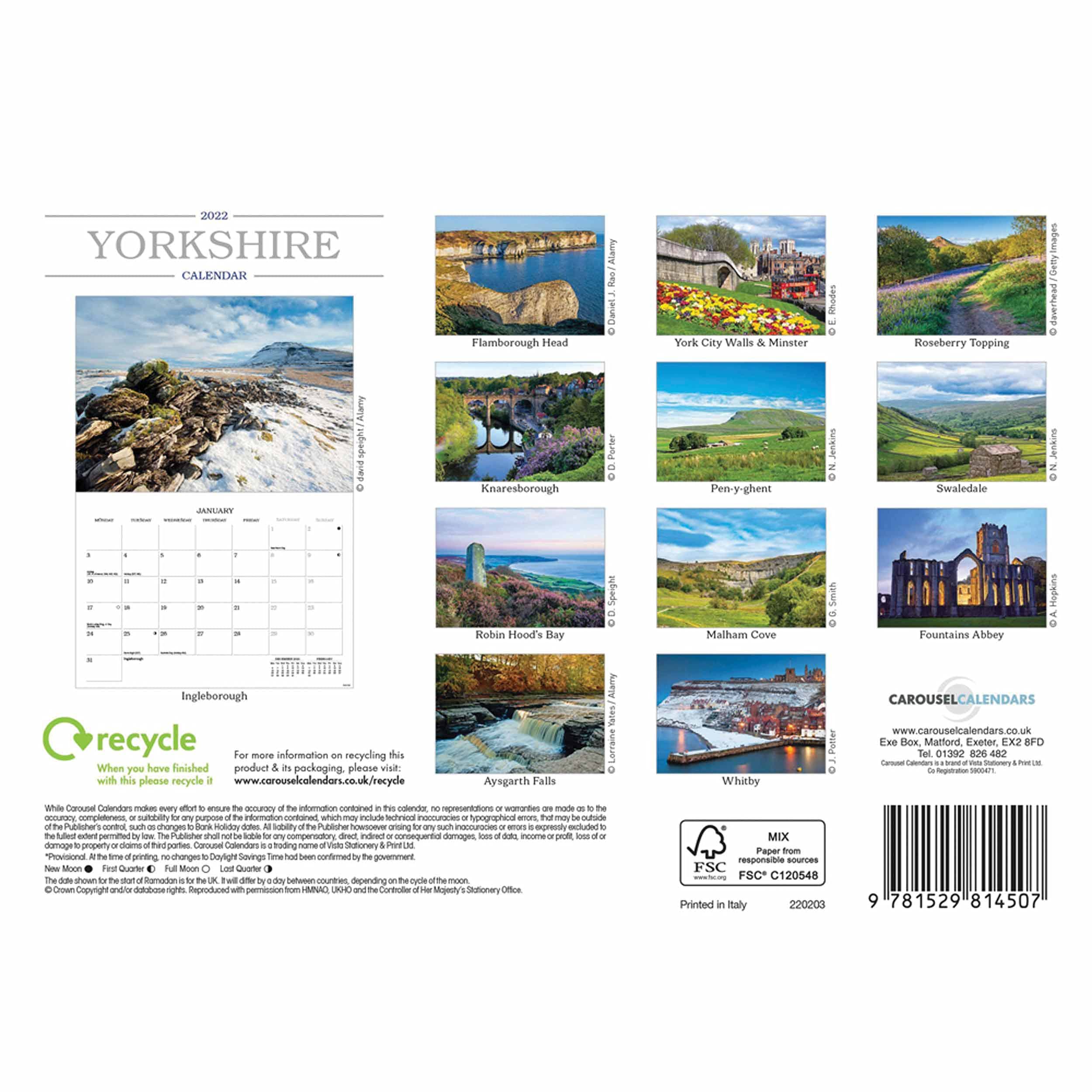 Yorkshire Slim Calendar 2022