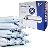 ICO 50pcs 12 Gram Co2 Cartridges Non-Threaded for Use with CO2 BB Gun, Airsoft Pistol CO2, CO2 Gun and Air Rifle