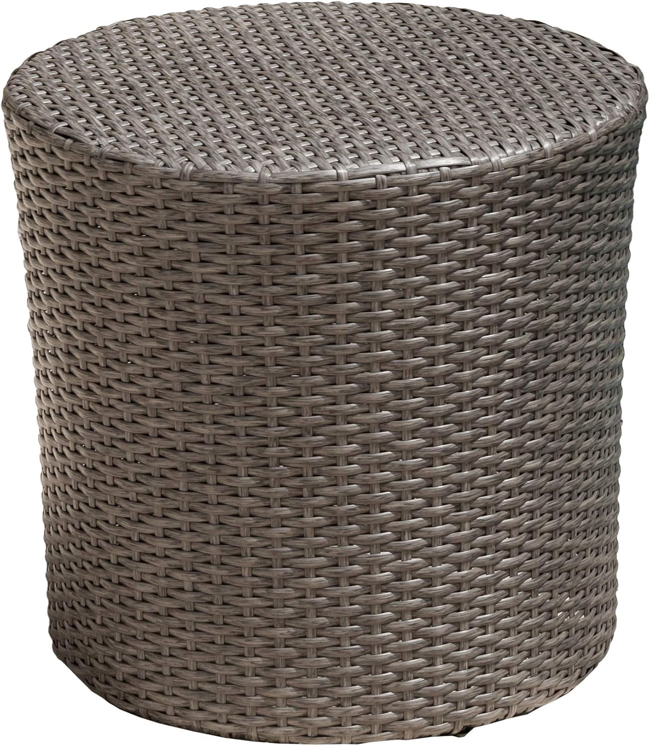 Christopher Knight Home Keaton Wicker Barrel Side Table, Dark Grey : Garden & Outdoor