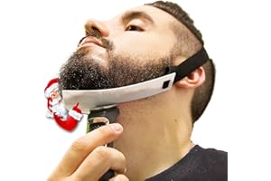 Aberlite FlexShaper 2.0 - Beard Shaper for Men - Hands-Free & Flexible Neckline Guide - Beard Trimmer Tool - Lineup Stencil Kit - White