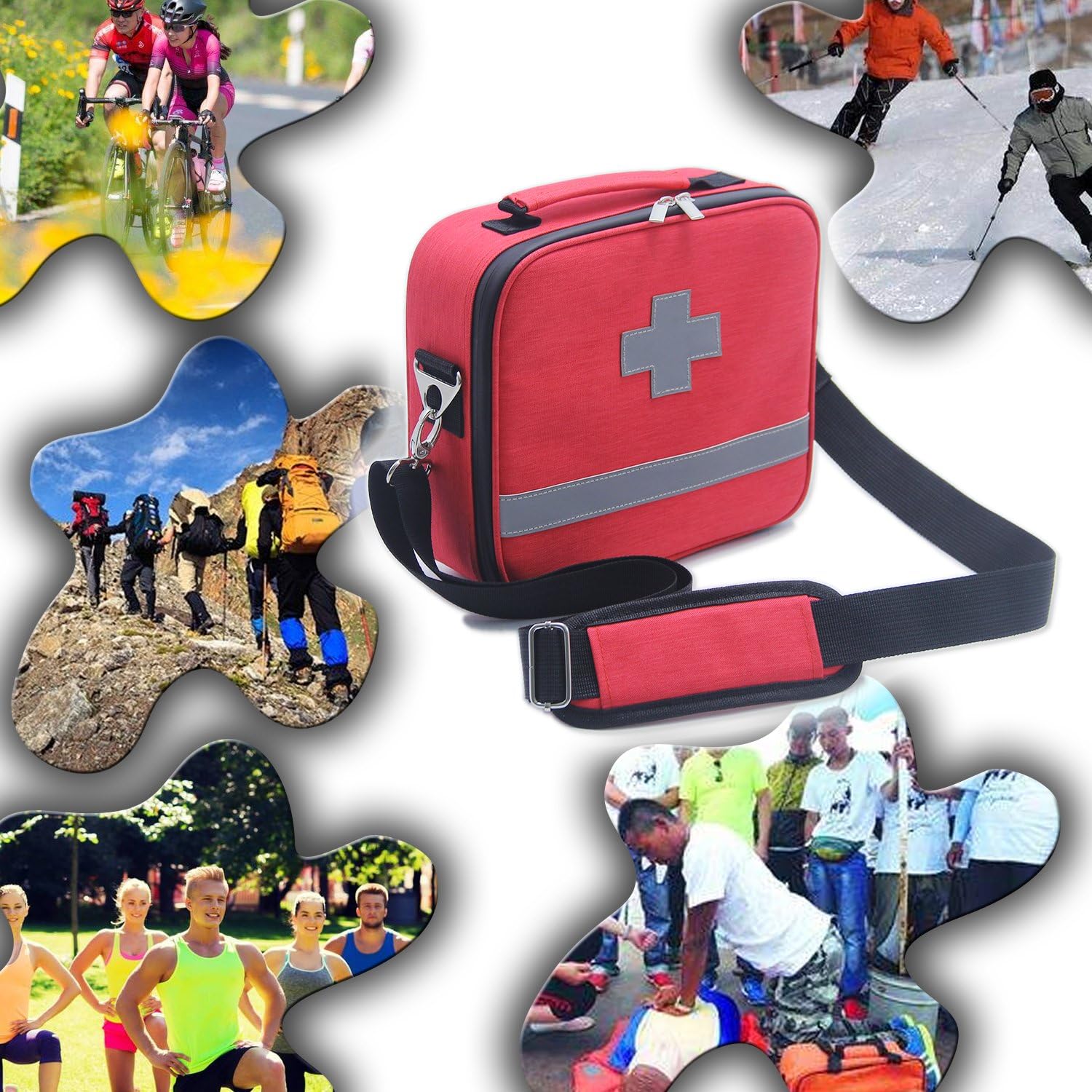 First Aid Kit,Professional Waterproof Premium Nylon First Aid Bag with EVA Separator,Just Empty Case: Health & Personal Care