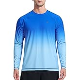 Mens Rash Guard UPF 50+ Swim Shirts UV Sun Protection T-Shirt Quick Dry Long Sleeve Beach Shirts for Fishing