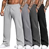 Evervibe 4 Pack Men's Big and Tall Sweatpants Thin Athletic Workout Joggers Baggy Lounge Drawstring Plus Pants with Pockets