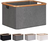 efluky 60L Foldable Bamboo Laundry Basket Collapsible Storage