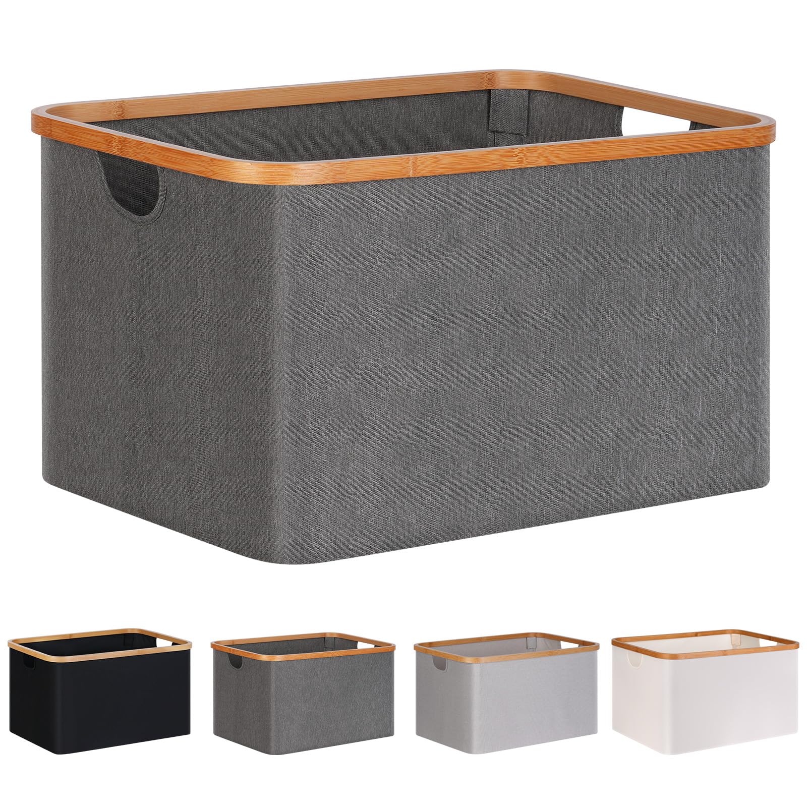 efluky Foldable Laundry Basket 60L, Bamboo Fabric Collapsible Washing Baskets, Storage Foldable Washing Basket, Laundry Baskets for LaundryRoom