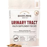 Rocco &amp; Roxie Cat Urinary Tract Health Chews, Cranberry &amp; D-Mannose | Bladder, UT &amp; kidney support; cranberry + D-mannose; chicken-flavor crunchy chews; vet-recommended; made in USA