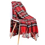 JUDYBRIDAL Plaid Chenille Throw Blanket, Extra Soft