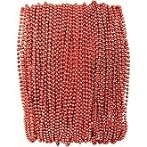 THE MARDI GRAS KREWE - Beads Necklaces Mardi Gras 72 Pack, 6 Dozen 33" 7mm - Party Favors, Parades, Bulk Decorations, Costumes, Festivals, Events - Red