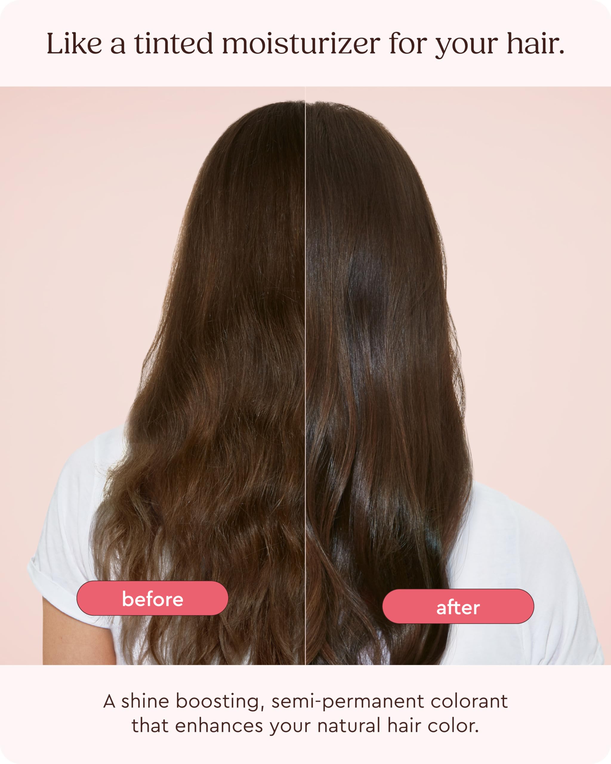 Glaze Supergloss Color Conditioning Gloss – Hydrating Semi-Permanent Color Hair Gloss & Shine Boost – Color Depositing Mask - Vegan, Cruelty-Free – 6.4 Fl Oz - Blazing Brown - Dark Cool Brown