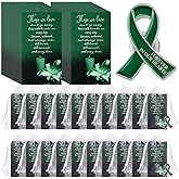 Unittype 30 Set Funeral Ribbon Pins for Mourning Brooch Memorial Lapel Awareness Pin Prayer Cards Organza Bags for Funeral Favors