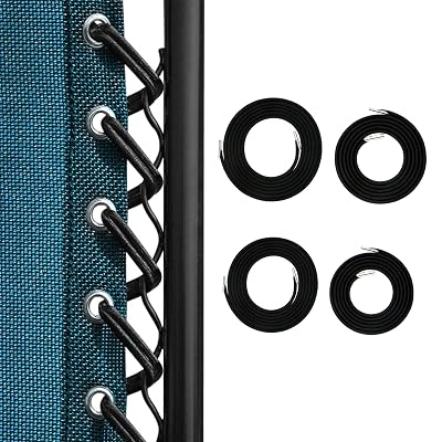 SunnyZoo Professional Replacement Cords for Zero Gravity Chair(4 Cords), Zero Gravity Recliner Repair Tool for Lounge Chair, Bungee Chair Cord (Black)