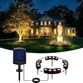 Sublume Ring Solar Tree Lights Outdoor, Landscape Uplights, Warm White | 16 COB LED, 4000Mah Battery, 33FT Cable, IP65 Waterproof, Stake/Tie/ Wall Mounting for Trees and Flags