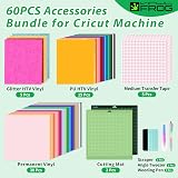 VINYL FROG 60pcs Cricut Accessories Bundle Permanent Vinyl HTV Mats Tools view 2