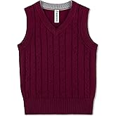BOBOYOYO Boys Sweater Vest Unisex Cable Knit 100% Cotton Toddler Uniform Vest for Little Big Childrens Kids Teenage Girls