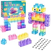 NIDNAD 62-Piece Soft Building Blocks for Kids, Translucent Stacking Set