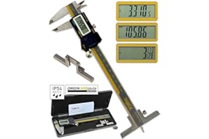 iGaging Absolute Origin 0-6" Digital Electronic Caliper Inch/Metric/Fraction IP54 Protection Bonus: Depth Gauge Base
