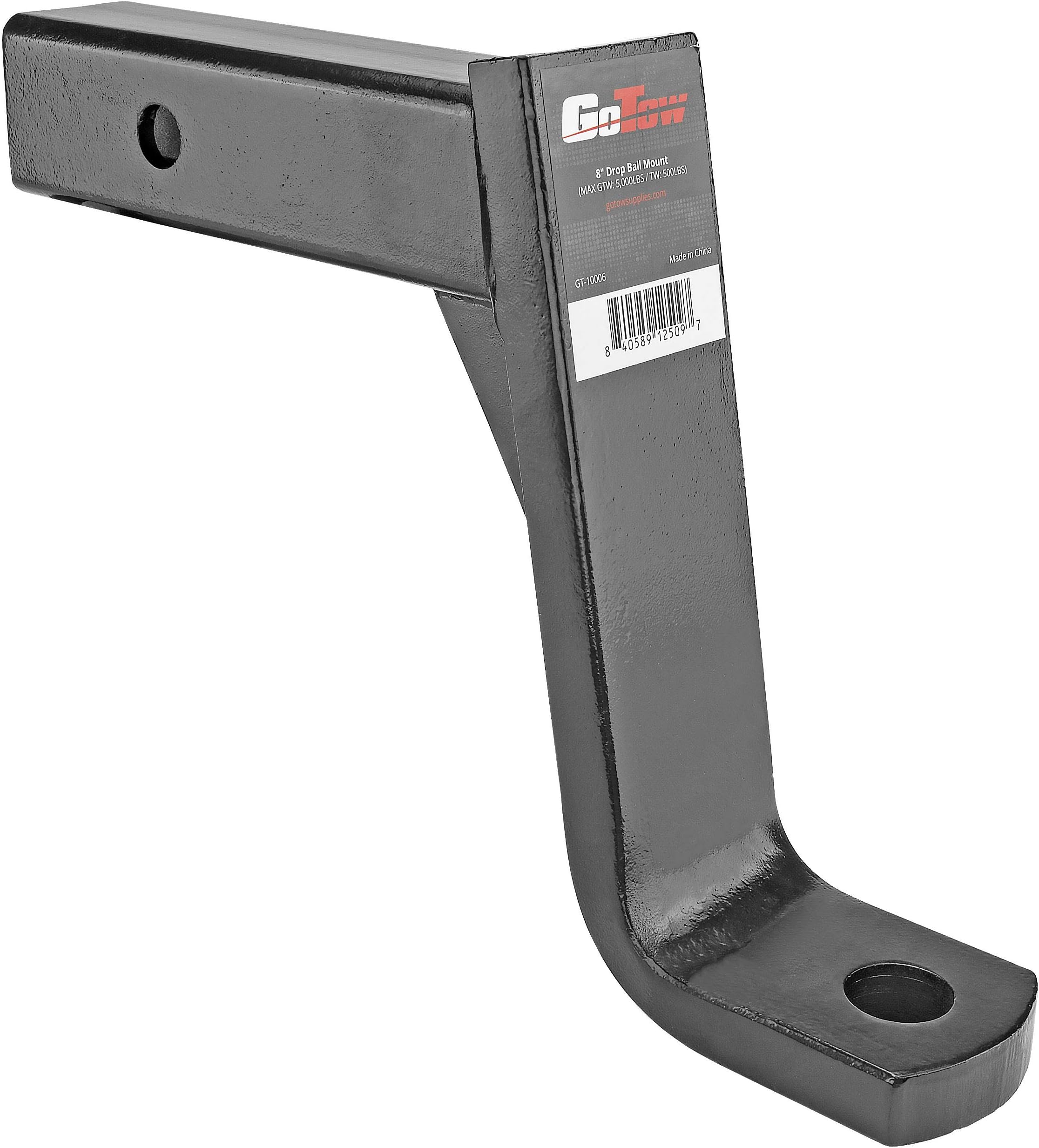 GoTow GT-10006 8" Drop / 6" Raise Towing Ball Mount-Fits 2" Receiver, 5000lb GWT
