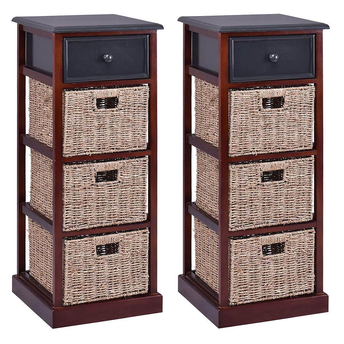 Best red wooden storage side table