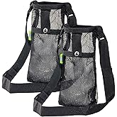 Zuihug 2PCS Water Bottle Carrier Bag - Convenient Holder with Strap and Pocket for Hiking, Walking, and Travel (Black, S)